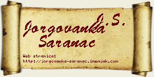 Jorgovanka Šaranac vizit kartica